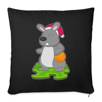 Basket-ball de Noël Bunny - Housse de coussin décorative 45 x 45 cm - noir - Devant