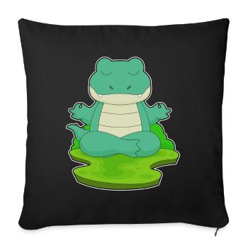 Crocodile Yoga Fitness Méditation - Housse de coussin décorative 45 x 45 cm - noir - Devant