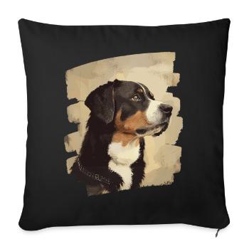 Entlebucher Mountain Dog 4 - Sofa pillowcase 17,3'' x 17,3'' (45 x 45 cm) - black - Front
