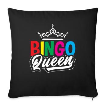 Bingo Queen Crown for Bingo Players - Sofa pillowcase 17,3'' x 17,3'' (45 x 45 cm) - black - Front