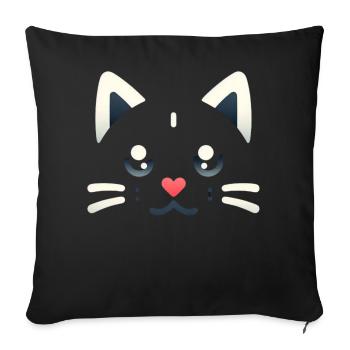 Kawaii Kittens, Pets - Sofa pillowcase 17,3'' x 17,3'' (45 x 45 cm) - black - Front