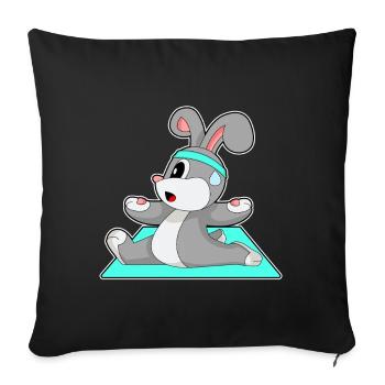 Rabbit Yoga Fitness Gymnastics - Sofa pillowcase 17,3'' x 17,3'' (45 x 45 cm) - black - Front