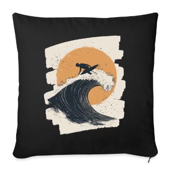 Surfer - Sofa pillowcase 17,3'' x 17,3'' (45 x 45 cm) - black - Front