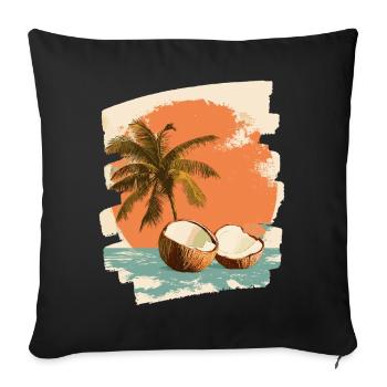 Kokosnuss Noix de - Housse de coussin décorative 45 x 45 cm - noir - Devant