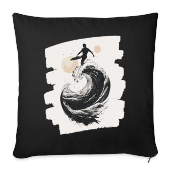 Surfer - Sofa pillowcase 17,3'' x 17,3'' (45 x 45 cm) - black - Front