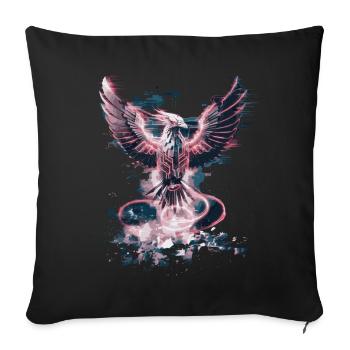 Cyber Phoenix – Digitale Wiedergeburt & Tech-Aufstieg - Sofakissenbezug 45 x 45 cm - Schwarz - Vorne