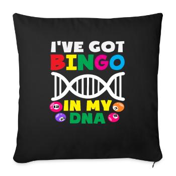 Les joueurs de bingo dans mon ADN - Housse de coussin décorative 45 x 45 cm - noir - Devant
