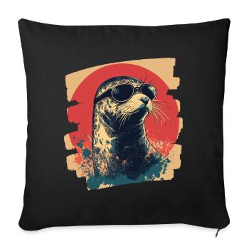 Seal - Sofa pillowcase 17,3'' x 17,3'' (45 x 45 cm) - black - Front