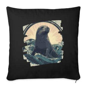 Seal - Sofa pillowcase 17,3'' x 17,3'' (45 x 45 cm) - black - Front