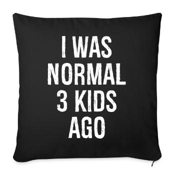 J’avais un âge normal de 3 enfants - Housse de coussin décorative 45 x 45 cm - noir - Devant