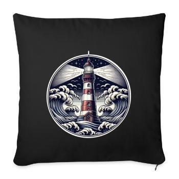Lighthouse - Sofa pillowcase 17,3'' x 17,3'' (45 x 45 cm) - black - Front