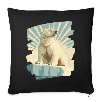 Eisbär - Sofakissenbezug 45 x 45 cm - Schwarz - Vorne