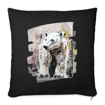 Polar Bear Graffiti Sprayer - Sofa pillowcase 17,3'' x 17,3'' (45 x 45 cm) - black - Front