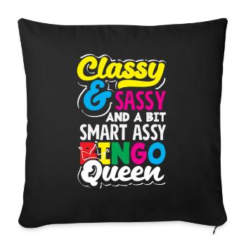 Classy Sassy Bingo Queen Spielerin - Sofakissenbezug 45 x 45 cm - Schwarz - Vorne