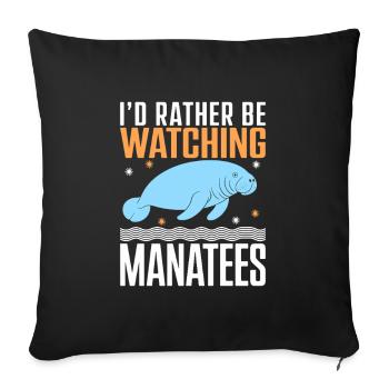 Manatee - Sofa pillowcase 17,3'' x 17,3'' (45 x 45 cm) - black - Front