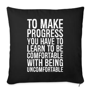 Pour progresser, il faut apprendre à être - Housse de coussin décorative 45 x 45 cm - noir - Devant