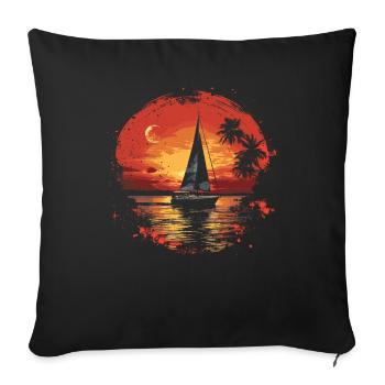 Voile d’époque - Housse de coussin décorative 45 x 45 cm - noir - Devant