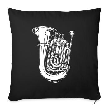 Dessin de tuba - Housse de coussin décorative 45 x 45 cm - noir - Devant