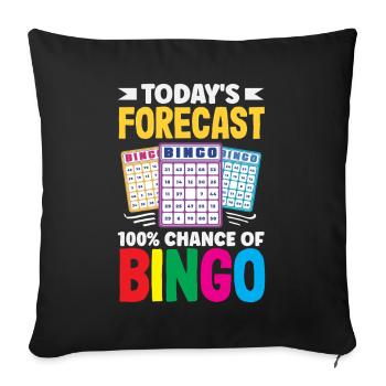 100 % de chances de prédiction de bingo - Housse de coussin décorative 45 x 45 cm - noir - Devant