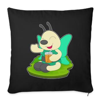 Schmetterling Saft - Sofakissenbezug 45 x 45 cm - Schwarz - Vorne