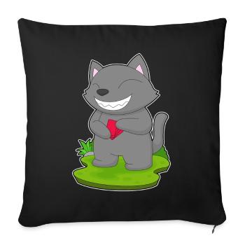 Cat Poker Poker Cards - Sofa pillowcase 17,3'' x 17,3'' (45 x 45 cm) - black - Front