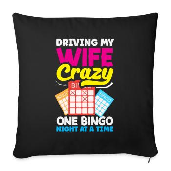 Soirées bingo avec votre femme folle - Housse de coussin décorative 45 x 45 cm - noir - Devant
