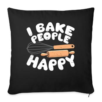 Boulangerie Boulangerie Boulangerie - Housse de coussin décorative 45 x 45 cm - noir - Devant