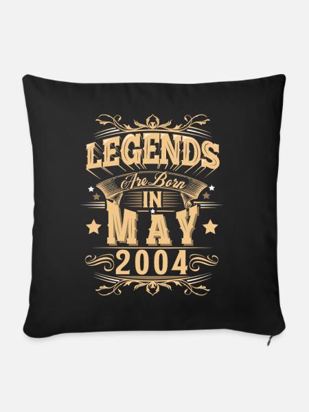 Mai 2004 Geburtstag Legende - Sofakissenbezug 45 x 45 cm - Schwarz