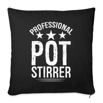 Agitateur de casserole professionnel - Housse de coussin décorative 45 x 45 cm - noir - Devant