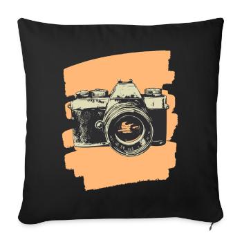 Camera Photographer Photo - Sofa pillowcase 17,3'' x 17,3'' (45 x 45 cm) - black - Front