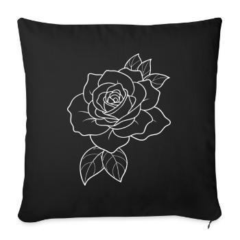 Roses - Fleurs - Fleurs - Dicton - Housse de coussin décorative 45 x 45 cm - noir - Devant