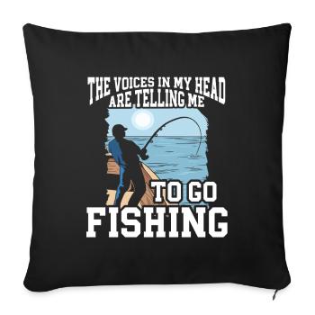 Fishing Design Fish Lover Fisherman - Sofakissenbezug 45 x 45 cm - Schwarz - Vorne