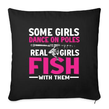 Fishing Design Fish Lover Fisherman - Sofakissenbezug 45 x 45 cm - Schwarz - Vorne