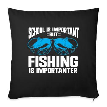Fishing Design Fish Lover Fisherman - Sofakissenbezug 45 x 45 cm - Schwarz - Vorne