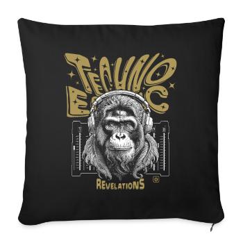 Techno Affe T-Shirt – Minimal-Sound für Musikfans - Sofakissenbezug 45 x 45 cm - Schwarz - Vorne