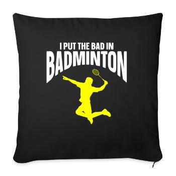Badminton Player - Sofakissenbezug 45 x 45 cm - Schwarz - Vorne