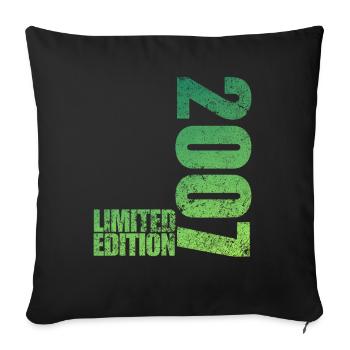 Édition Limitée 2007 18ème Cadeau d’Anniversaire - Housse de coussin décorative 45 x 45 cm - noir - Devant