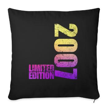 Édition Limitée 2007 18ème Cadeau d’Anniversaire - Housse de coussin décorative 45 x 45 cm - noir - Devant