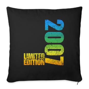 Édition Limitée 2007 18ème Cadeau d’Anniversaire - Housse de coussin décorative 45 x 45 cm - noir - Devant