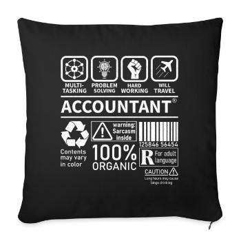 Multi Tasking Problem Solving Hard Working Travel - Sofa pillowcase 17,3'' x 17,3'' (45 x 45 cm) - black - Front
