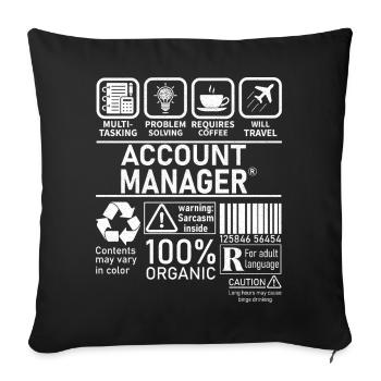 Account Manager Multi Tasking Problem Solving - Sofa pillowcase 17,3'' x 17,3'' (45 x 45 cm) - black - Front