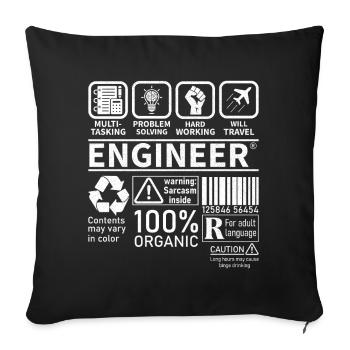 engineer multitasking problem solving hard working - Sofa pillowcase 17,3'' x 17,3'' (45 x 45 cm) - black - Front