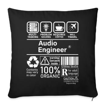 Ingénieur du son multitâche résolution de problèmes - Housse de coussin décorative 45 x 45 cm - noir - Devant
