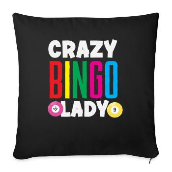 Crazy Bingo Lady Perfect Fun - Sofa pillowcase 17,3'' x 17,3'' (45 x 45 cm) - black - Front