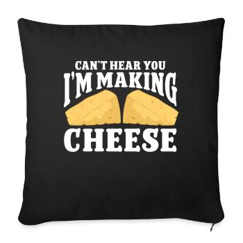 Cheese Making Cheese Lover - Sofa pillowcase 17,3'' x 17,3'' (45 x 45 cm) - black - Front