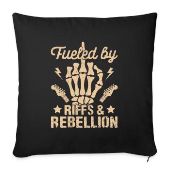 Rock and roll - Housse de coussin décorative 45 x 45 cm - noir - Devant