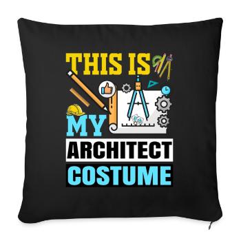 Architecte - Housse de coussin décorative 45 x 45 cm - noir - Devant