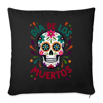 Totenkopf Mexico Día de los Muertos Skull - Sofa pillowcase 17,3'' x 17,3'' (45 x 45 cm) - black - Front