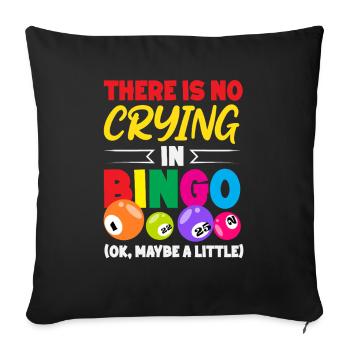 Pas de pleurs au bingo - Housse de coussin décorative 45 x 45 cm - noir - Devant