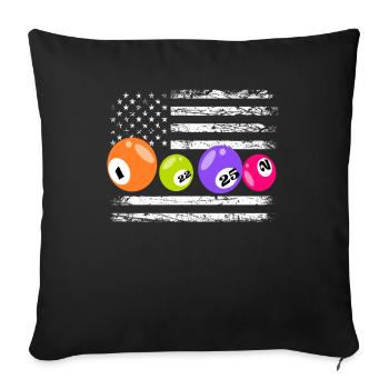 Bingo fun with American flair - Sofa pillowcase 17,3'' x 17,3'' (45 x 45 cm) - black - Front